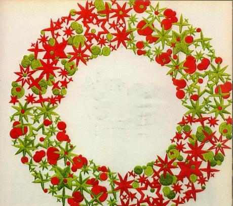 Ricamo classico:  La Tovaglia Natalizia