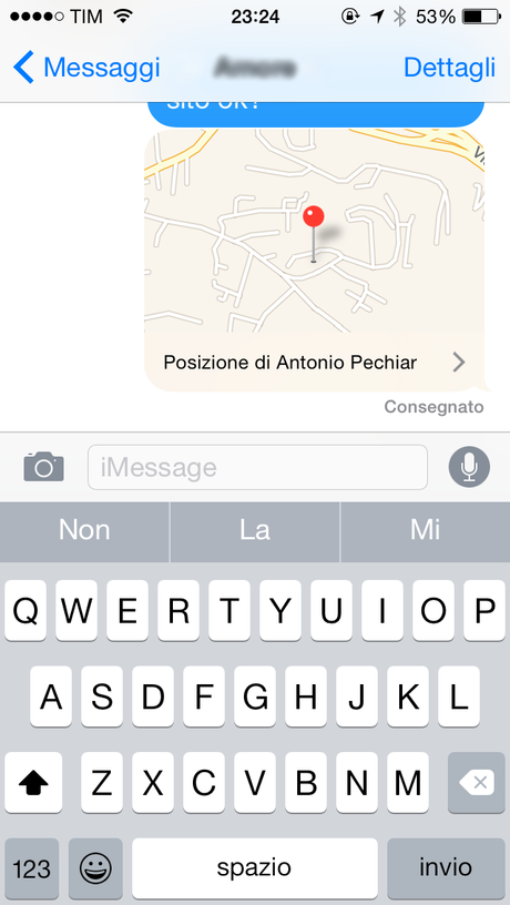 Condividere la posizione GPS su iMessage con iOS 8