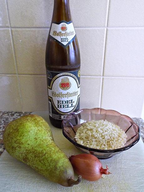 Risotto alla birra, pere e Parmigiano