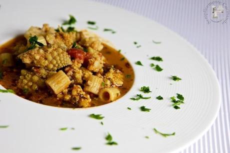 pasta e broccolo in brodo di arzilla