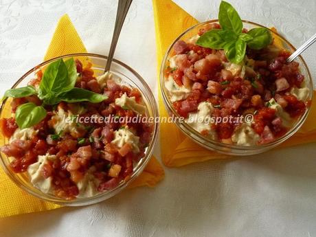 Coppette con fagioli, sugo e pancetta dolce croccante...e il premio ricevuto