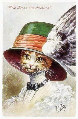 Victorian cats in clothing.