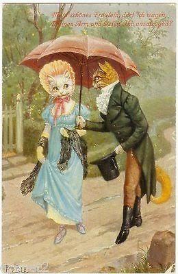 Victorian cats in clothing.