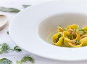 Tortelli alle erbe campo, crumble parmigiano crema sedano