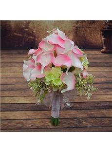 Exquisite Pink PU Feel  Calla Lily Flower Wedding Bouquet 