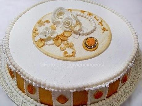 Torta compleanno stile Vittoriano per 80 anni