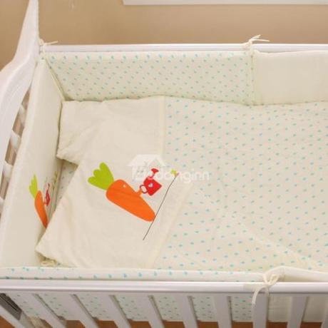 Comfortable Carrot Printing Cotton 6-Piece Crib Bedding Sets