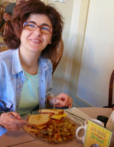 Egg Sandwich and Hash Browns