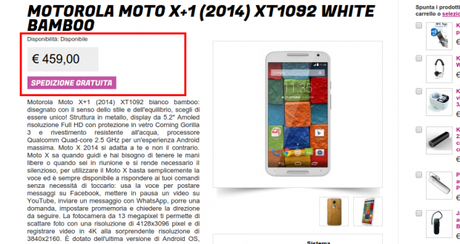 Motorola Moto X 1  2014  XT1092 White Bamboo   Gli Stockisti  Smartphone  cellulari  tablet  accessori telefonia  dual sim e tanto altro