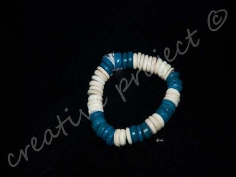 bracciale legno azzurro bianco