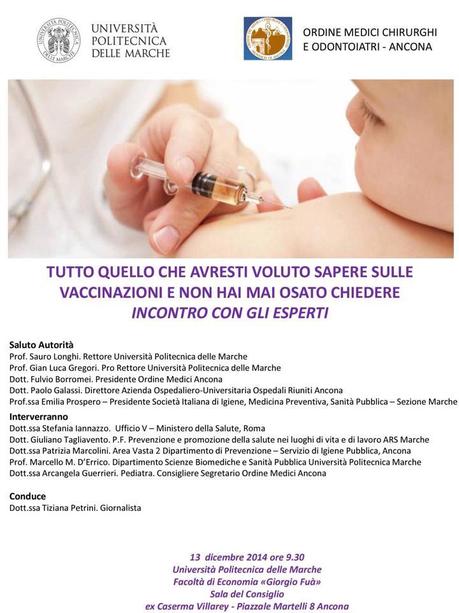 Tutto quello che avresti voluto sapere sulle vaccinazioni e non hai mai osato chiedere. Incontro con gli esperti ad Ancona