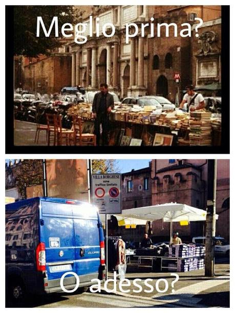 Sempre più bancarellopoli. Lo schifo arriva addosso a Porta del Popolo, dove c'erano i librai ecco i venditori di scarpe da ginnastica