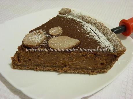 Crostata, pere, cioccolato, ricotta e aroma di mandorle