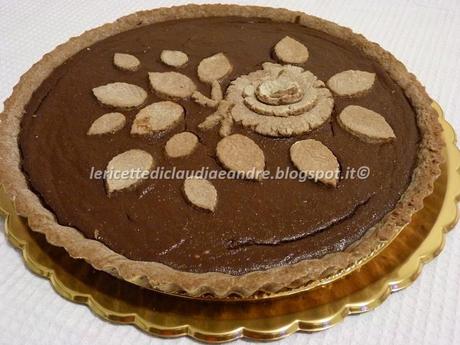 Crostata, pere, cioccolato, ricotta e aroma di mandorle