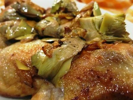 Pollo e carciofi grigliati