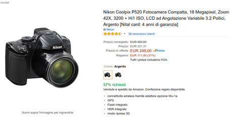 Offerta Black Friday Week: reflex Nikon Coolpix scontata di 110 euro