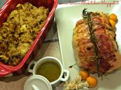 Rollata tacchino arrosto pere, salsiccia castagne, pieno thanksgiving style