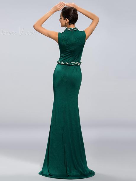 dressv.com SUPPLIES Charming Beaded Sexy V-Neck Floor Length Zipper-Up Mermaid Evening Dress Mother of the Bride Dresses 2015 (2)