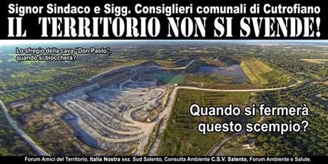 Si fermi a Cutrofiano il massacro del territorio per la produzione di morto cemento! Il Territorio e la Salute non si svendono!