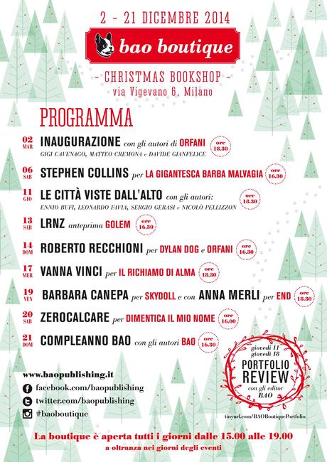 Apre a Milano il Christmas Bookstore di Bao Publishing dal 2 al 21 dicembre 2014