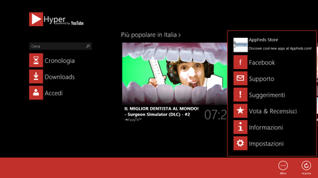 Hyper for YouTube: il miglior client YouTube per PC, Tablet e Convertibili con Windows 8.1 Cattura di schermata (1)