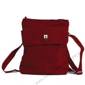 Bottega della Canapa HV003 Borsa a tracolla con zip e tasca PURE ®