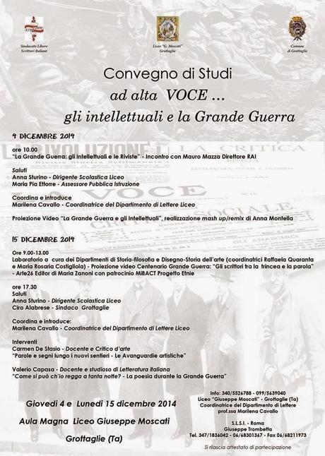 Il Direttore Rai Mauro Mazza presenta il suo Papini in un convegno sulla Grande Guerra a Grottaglie