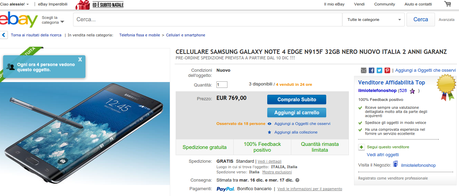 Samsung Galaxy Note Edge ufficiale in Italia a 869 euro ma ecco dove acquistarlo a 100 euro in meno...