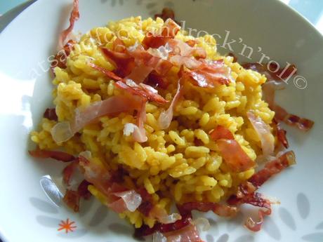 Cucinare con l'Acticook: risotto allo zafferano con julienne di speck croccante