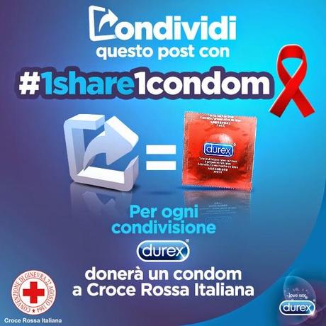 #1share1condom un bel modo di combattere l'AIDS.