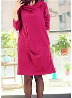 Hooded Long Sleeve Loose Dresses