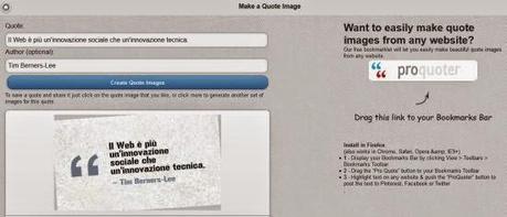 MakeAQuoteImage: web utility per convertire frasi e citazioni in immagini