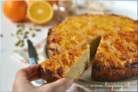 torta rovesciata all'arancia e cardamomo