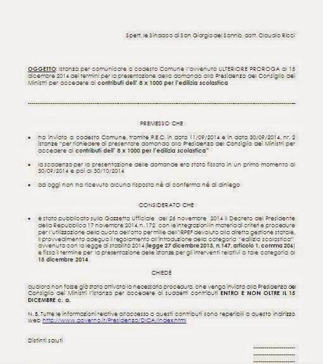 NUOVA SCADENZA per le domande di accesso ai finanziamenti per l'edilizia scolastica derivanti dall'8x1000