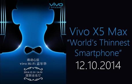 Vivo X5 Max sarà presentato il prossimo 10 Dicembre