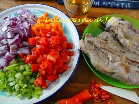 Ragù di verdure e coscia di agnello