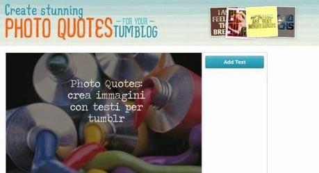 Photo Quotes: crea immagini con testi per tumblr