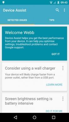 Google pubblica nel Play Store, Device Assist device assist