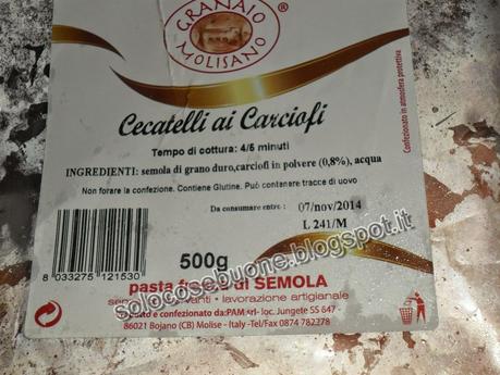 Cecatelli ai carciofi con pomodorini al forno