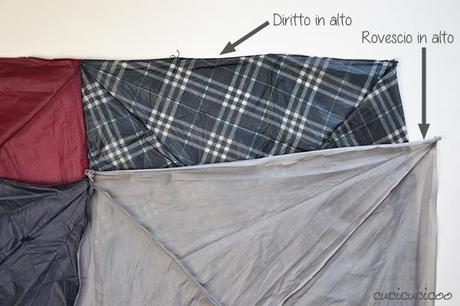 Come fare una stuoia pic nic impermeabile dal tessuto di ombrelli e un lenzuolo! Divertiti all'aperto in modo ricicloso senza bagnarti! Un tutorial di www.cucicucicoo.com