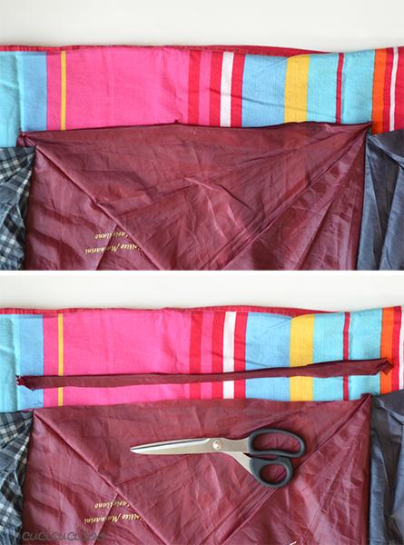 How to make a waterproof picnic blanket from umbrella fabric and a sheet! Have eco-friendly fun in the great outdoors without getting damp! A tutorial by www.cucicucicoo.com