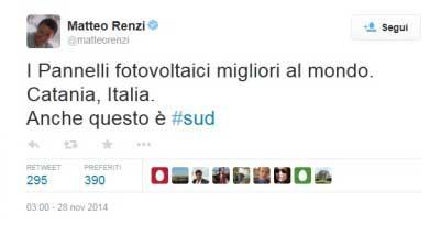 tweet renzi Fotovoltaico: driver strategico per la rimozione dellamianto. Caffarelli: È ora di essere ascoltati