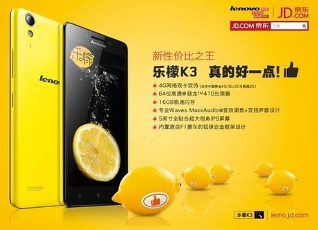 Lenovo K3 Music Lemon: lo smartphone che costa solo 80€