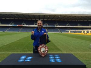 Emma Wassell, seconda linea della Scozia Femminile, impegnata nel sorteggio della Brewin Dophin Scottish Girls Cup (Credit: Scottish Rugby)