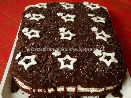 Torta al cioccolato, nocciole e amaretto con stelline per.... Elisa