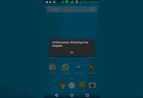 WhatsApp Crash