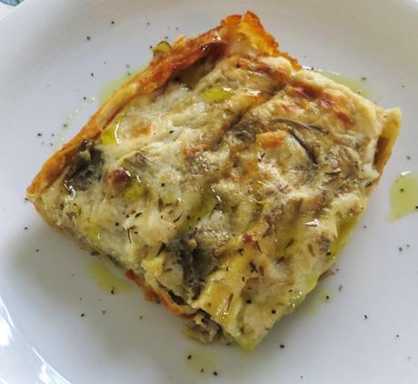 lasagne con carciofi e salsiccia