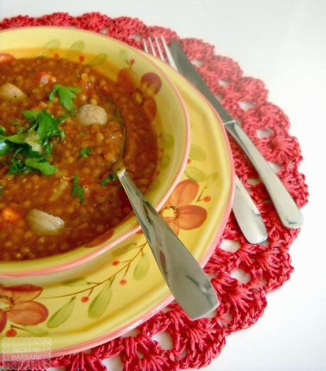 Minestra lenticchie e castagne or Lentil and chestnut soup