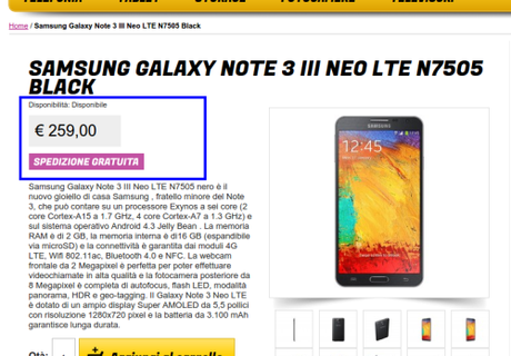 Samsung Galaxy Note 3 III Neo LTE SM N7505 Black nero Samsung Galaxy Note 3 Neo Garanzia Italia a 259 euro da Glistockisti  Gli Stockisti  Smartphone  cellulari  tablet  accessori telefonia  dual sim e tanto altro