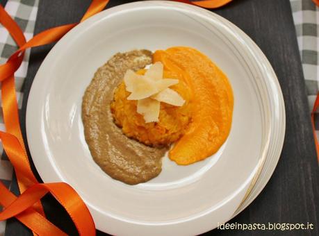 Cupoline di Zucca con Risotto e due Creme (funghi e zucca)